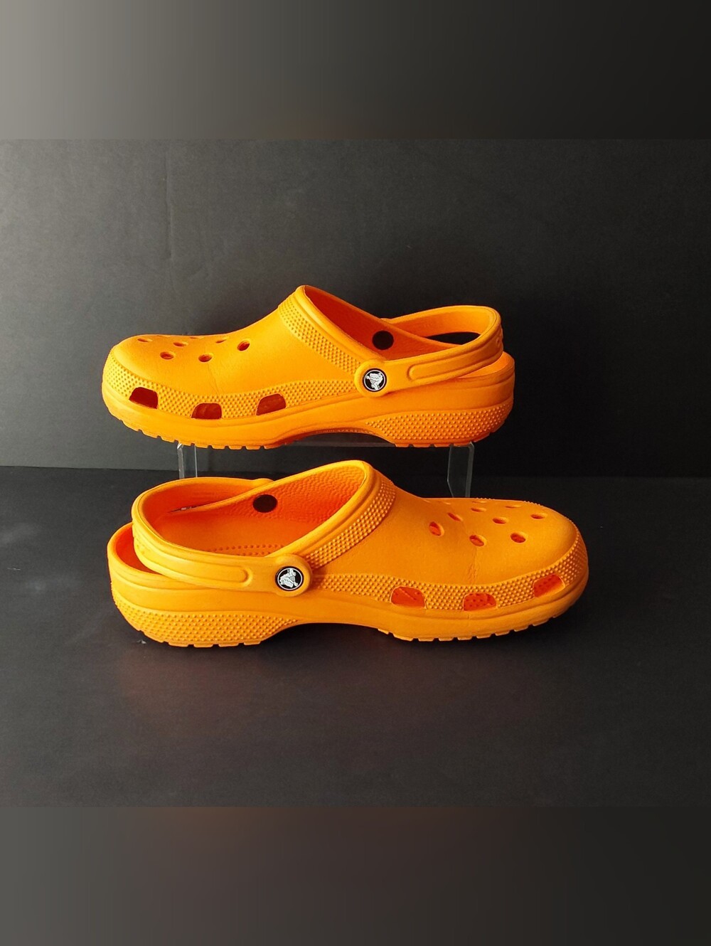 CROCS Orange Clog Shoes with Heel Strap